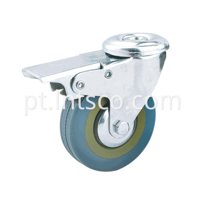 Bolt Hole Grey Rubber Brake Casters Jpg